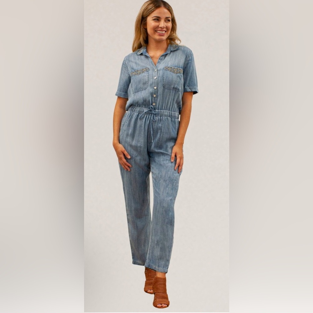 Kyla Seo Stelle Jumpsuit Caite Karyn Embroidered back 100% Tencel Jumpsuit